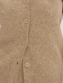 MUSEYN Beige Knit Longline Waistcoat Cosy Versatile Everyday Casual Fall - Khaki - View 6
