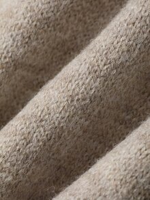 Strévra Women's Wool Colorblock Casual Daily Cardigan - Khaki - View 8