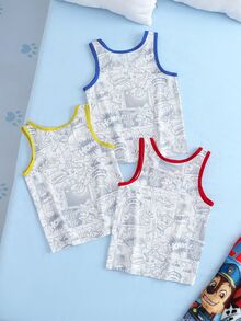 SHEIN | PAW Patrol Young Boy Cartoon Print Tank Top For Weekend Outings - White - View 2