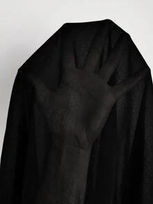 KARISMINA 女款高領泡泡長袖單肩露肩收腰層次荷葉邊迷你洋裝，優雅派對穿搭 - 黑色 - 查看 18