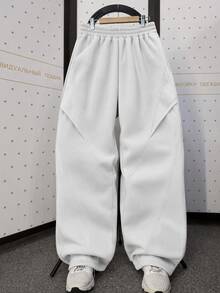 SHEIN Teen Boy Elastic Waist Comfortable Versatile Loose Sweatpants For Daily Wear - Grey - View 2