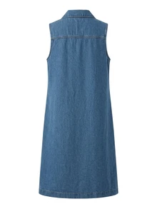 SHEIN Women's Summer Casual Sleeveless Denim Dress - Medium Wash - View 6