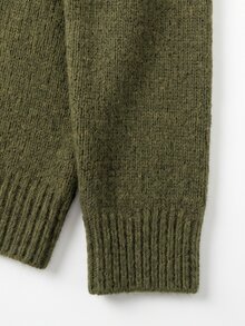 Grovea Plus Size Green Knit Cardigan Women's Round Neck Button Front Long Sleeve Loose Casual Knit Sweater Jacket Top Winter - Green - View 5