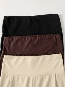 SHEIN Girlism Surprise Box [Random 6pcs Items, Send 3 Items]Teen Girls Knit Solid Color High Waist Sports Yoga Cycling Shorts, Phone Bag, 3 Pieces Set - Multicolor - View 5
