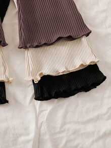 SHEIN Playful Pals 3件/包女嬰純色長褲，極簡時尚，適合外出，春秋季，舒適風格 - 彩色 - 查看 5