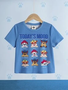 SHEIN | PAW Patrol Kaos Kasual Serbaguna Lengan Pendek Kerah Bulat untuk Anak Laki-Laki - Biru - View 3
