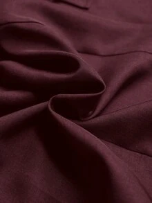 Aveloria Modichic 酒紅色繫帶西裝外套與裙子套裝，精緻剪裁，重磅百褶裙襬，休閒優雅通勤風，商務辦公夏季穿搭 - 紅色 - 查看 7