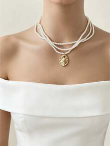 Livesso Women's Multi-Layer Necklace Suitable For Daily Wear - Gold - View 2