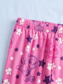 SHEIN | PAW Patrol 女童圓領長袖上衣與長褲居家休閒套裝 - 粉色 - 查看 6