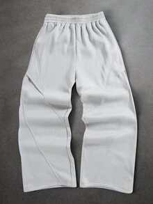 SHEIN Teen Boy Elastic Waist Comfortable Versatile Loose Sweatpants For Daily Wear - Grey - View 8