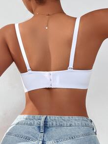 Bralution Women Elegant Ruched Bow Tie Front Underwire Push Up Bra Minimalist T-Shirt Bra Everyday Comfort Bra - Multicolor - View 7
