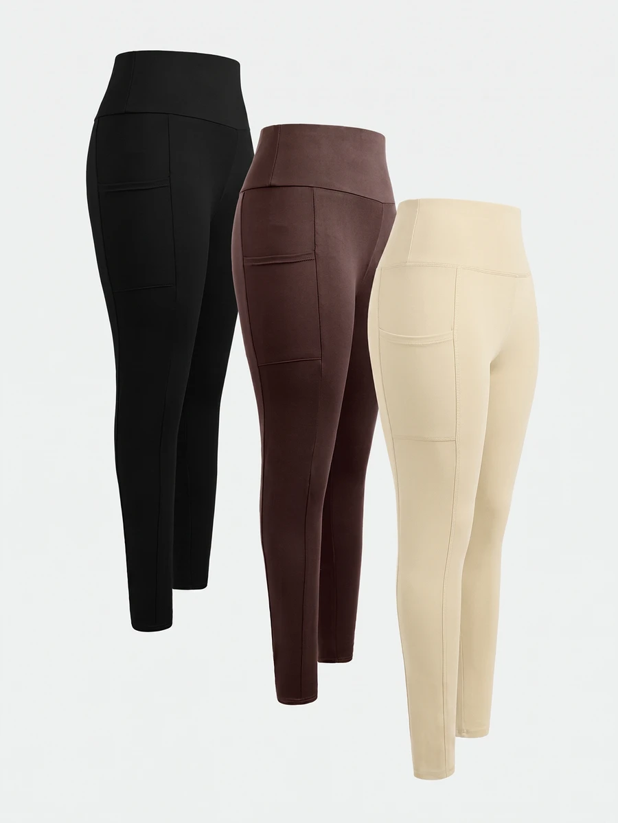 SHEIN Girlism Surprise Box [Random 6pcs Items, Send 3 Items]Teen Girls Knit Solid Color High Waist Sports Yoga Cycling Shorts, Phone Bag, 3 Pieces Set - Multicolor - View 1