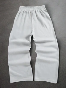 SHEIN Teen Boy Elastic Waist Comfortable Versatile Loose Sweatpants For Daily Wear - Grey - View 3