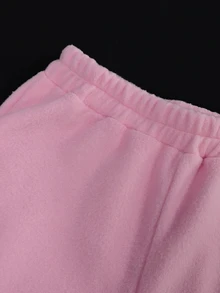 SuriyaCove Flame Star Print Pocket Loose Floor-Length Sweatpants - Pink - View 4