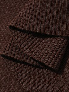 DAZY Women's Solid Color Off-Shoulder Casual Daily Knit Dress - Brown - View 7