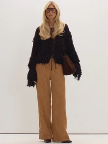 MUSEYN Brown Chunky Knit Loop Detail Cardigan Cosy Versatile Everyday Casual Fall - Coffee Brown - View 2