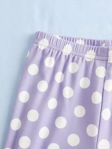 SHEIN | PAW Patrol 女童字母卡通印花長袖上衣與長褲休閒居家睡衣套裝 - 淡紫色 - 查看 6