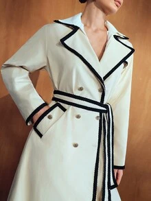 MOTF PREMIUM FASHIONABLE LOOSE CASUAL COMMUTER WOMEN'S TRENCH COAT - Apricot - View 1