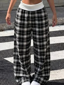 Tween Girl Tween Girl Tween Girl Colorblock Pleated Casual Versatile Daily Wear Wide Leg Sweatpants - Black - View 4