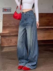 DAZY Women's Casual Daily Denim Jeans With Pockets And Buttons - Blue - View 4