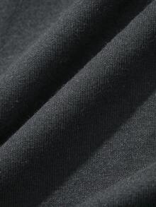DAZY Men's Spring/Autumn Long Sleeve Knitted Fabric Crew Neck T-Shirt With Chest Pocket And Patch Design, Base Layer And Outerwear - Dark Grey - View 8