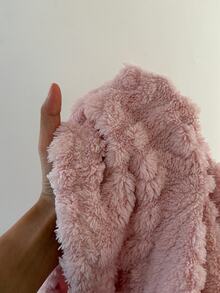 ZzzCrew Strawberry Embroidered Soft Jacquard Plush Long Sleeve Shorts Animal Shaped Hooded One-Piece Pajamas - Pink - View 7