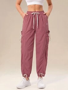 OutZeal Women Sports Pants Gym Workout Water-Resistant Lightweight Drawstring Waist Hiking Pants - Pink - View 6