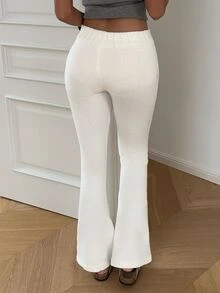 Aloruh Celana Sweater Wanita Bertekstur Gaya Prancis untuk Pemakaian Sehari-hari - Aprikot - View 2