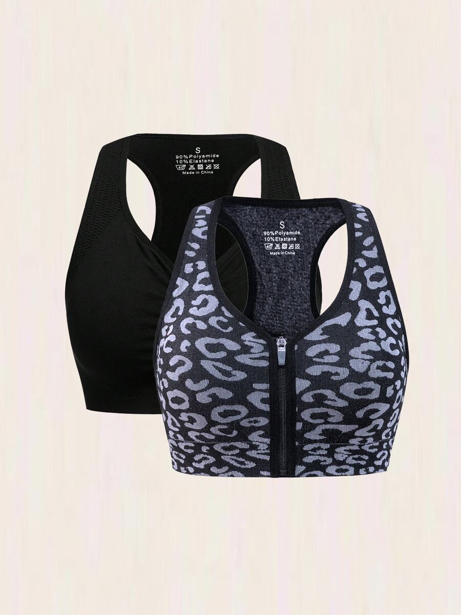 SHEIN Velisys Áo tank top thể thao nữ hằng ngày tập gym, khóa kéo trước, lưng racerback - Nhiều màu - Xem 1
