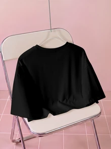 THE POWERPUFF GIRLS X SHEIN Women's Cartoon Print Casual Daily Wear T-Shirt - White - View 2