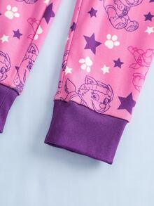 SHEIN | PAW Patrol 女童圓領長袖上衣與長褲居家休閒套裝 - 粉色 - 查看 7