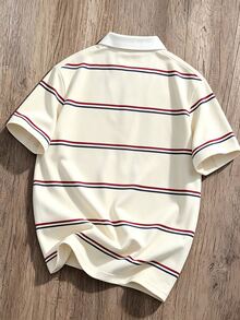 Manfinity Joysei 男士字母印花短袖 Polo 衫，適合日常休閒、朋友聚會，送給男友的貼心禮物 - 彩色 - 查看 5