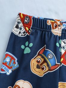 SHEIN | PAW Patrol 小男孩卡通印花短袖上衣與長褲休閒日常居家睡衣套裝 - 彩色 - 查看 6