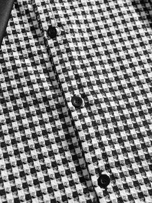 ROMWE MEN Men's Loose Plaid Shirt With Tie - Multicolor - View 5