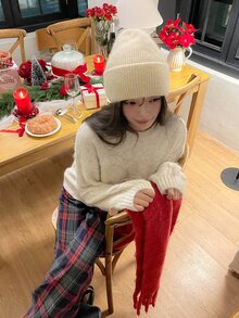DAZY Women's Round Neck Bowknot Long Sleeve Sweater, Autumn/Winter - Apricot - View 3