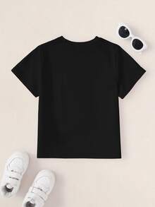 TOM & JERRY X SHEIN Young Boy Summer Casual Cartoon Print T-Shirt - White - View 2