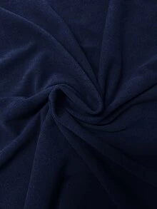 Editum Gaun Wanita Polos Kasual Elegan untuk Pesta, Makan Malam Perusahaan, Kantor, Panjang Sedang, Biru Tua, Musim Gugur - Navy Blue - View 9