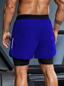 Gym Rark Men's Colorblock Casual Daily Travel Sports Shorts - Blue - View 4