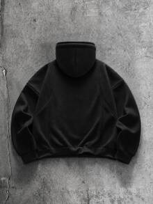 AXEPEAK Men's Fashion Embroidered Long Sleeve Hoodie, Versatile For Daily Wear - Black - View 2