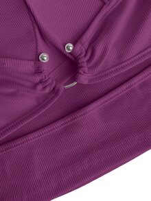Allurite Metal Buckle Back Strap Padded Camisole Tank Top - Purple - View 4
