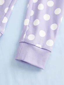 SHEIN | PAW Patrol 女童字母卡通印花長袖上衣與長褲休閒居家睡衣套裝 - 淡紫色 - 查看 7