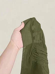 SHEIN ICON Women's Plus Size Ruffle Solid Color Fashion Versatile Camisole Top - Army Green - View 8
