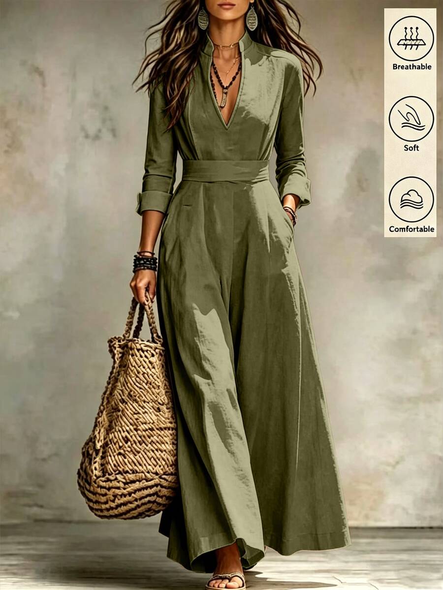SHEIN 女款素色休閒日常夏季洋裝