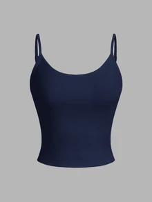 SHEIN EZwear 4件組女款休閒修身短版背心套裝，適合夏季，百搭 - 彩色 - 查看 3