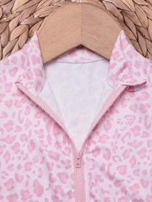 SHEIN 女童小女孩針織純色立領休閒夾克與長褲兩件套，刷毛加厚面料，適合秋冬 - 彩色 - 查看 4