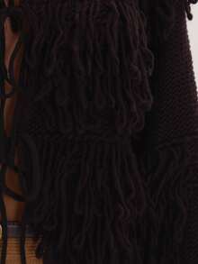 MUSEYN Brown Chunky Knit Loop Detail Cardigan Cosy Versatile Everyday Casual Fall - Coffee Brown - View 6