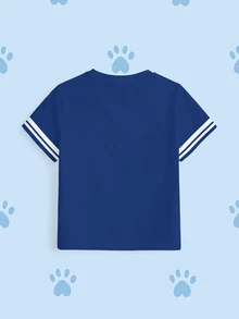 SHEIN | PAW Patrol Young Boy Letter Cartoon Print Casual Daily Short Sleeve T-Shirt - White - View 8