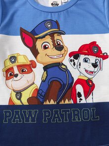 SHEIN | PAW Patrol Young Boy Cartoon Print Short Sleeve Crew Neck T-Shirt - Multicolor - View 5