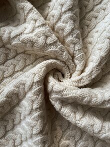 Vionelle Plus Size Women's Cream White Round Neck Zipper Cable Knit Cardigan With 3D Bow Long Sleeve Sweater Jacket Office Autumn Elegant - Apricot - View 3