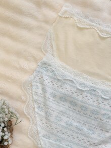 DAZY 2pcs/Pack Lace Patchwork Bow Print Short Women's Triangle Panties - Multicolor - View 12
